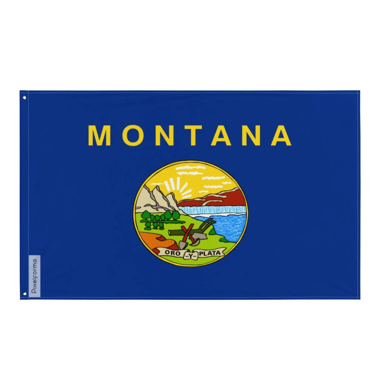Drapeau montana polyester résistant avec œillets à gauche