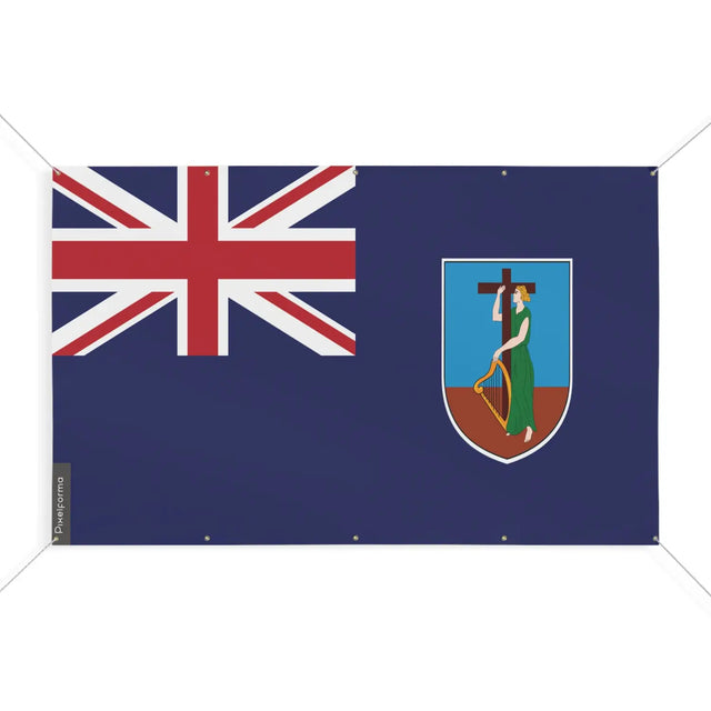 Drapeau montserrat 10 oeillets en plusieurs tailles (s) - pixelforma