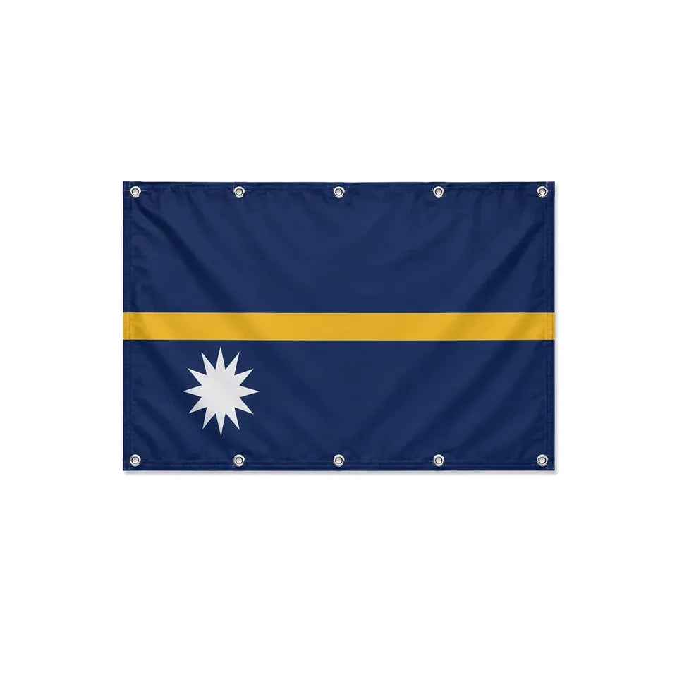 Drapeau de Nauru format S en polyester avec dix œillets