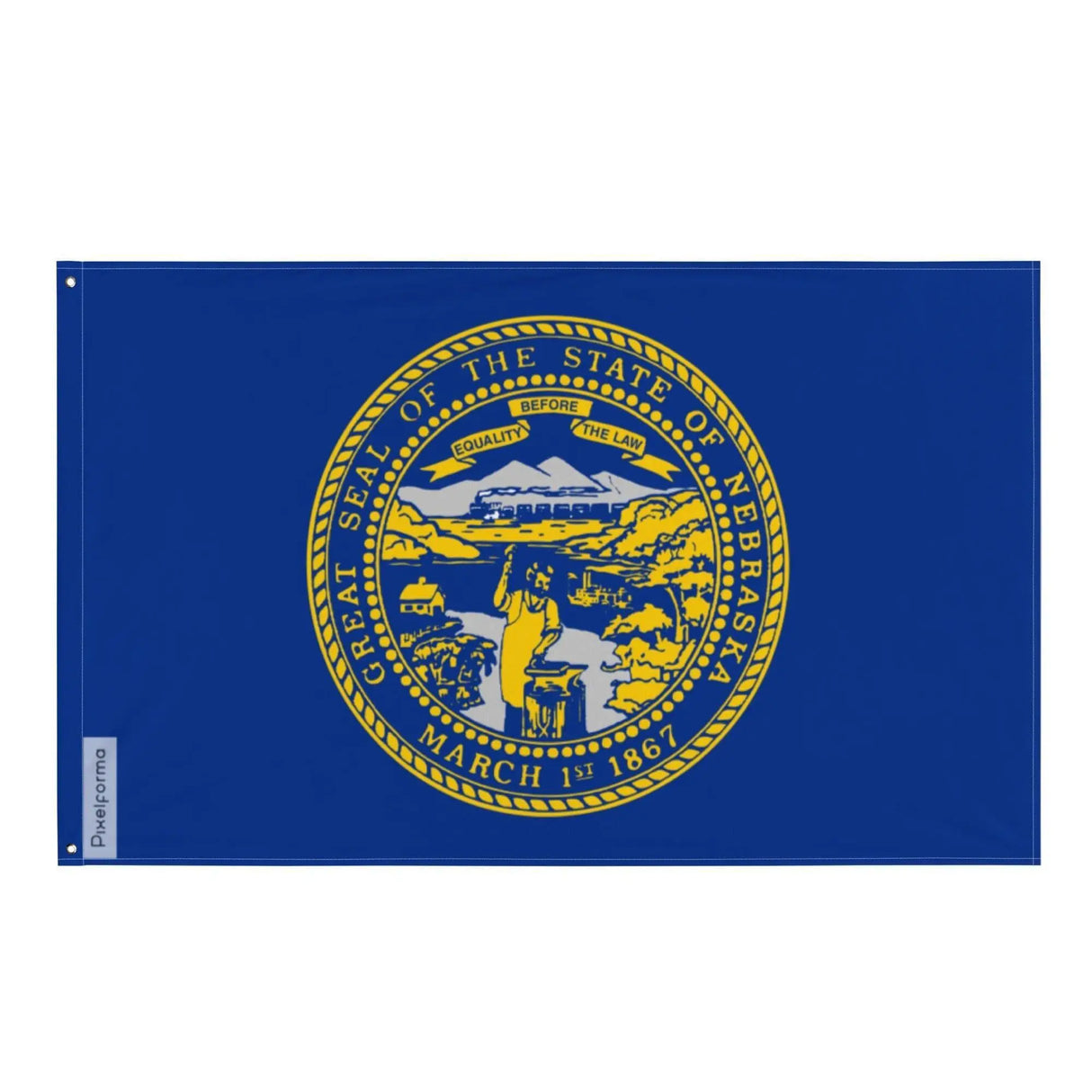 Drapeau nebraska polyester résistant avec œillets à gauche