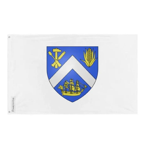 Drapeau neuville polyester résistant avec œillets à gauche
