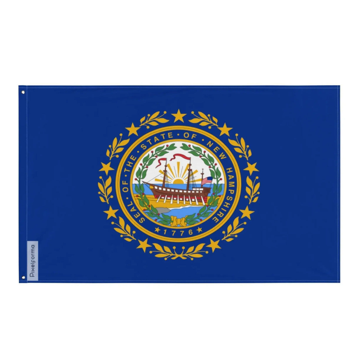 Drapeau new hampshire polyester résistant œillets à gauche