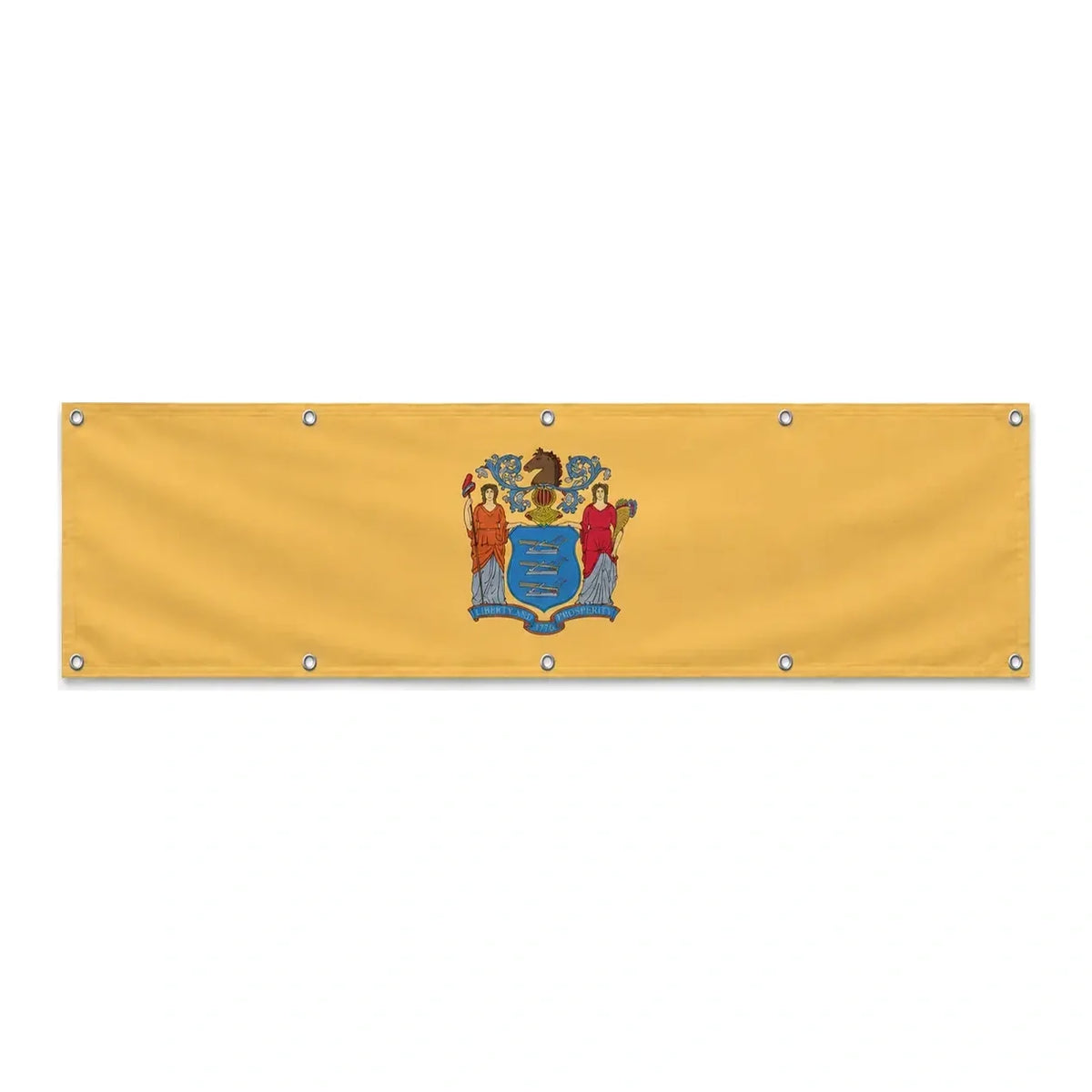 Drapeau du New Jersey grand format XL en polyester avec dix œillets