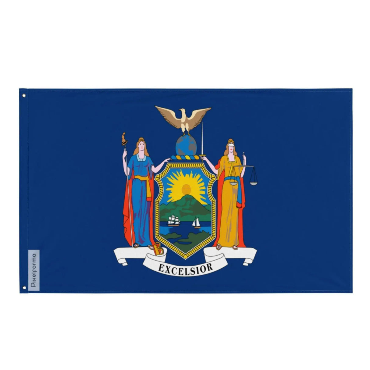 Drapeau new york polyester résistant œillets à gauche