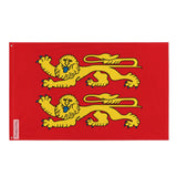 Drapeau normand deux léopards polyester double ourlet