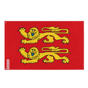 Drapeau normand deux léopards polyester double ourlet