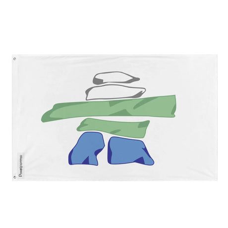 Drapeau nunatsiavut polyester œillets à gauche solide