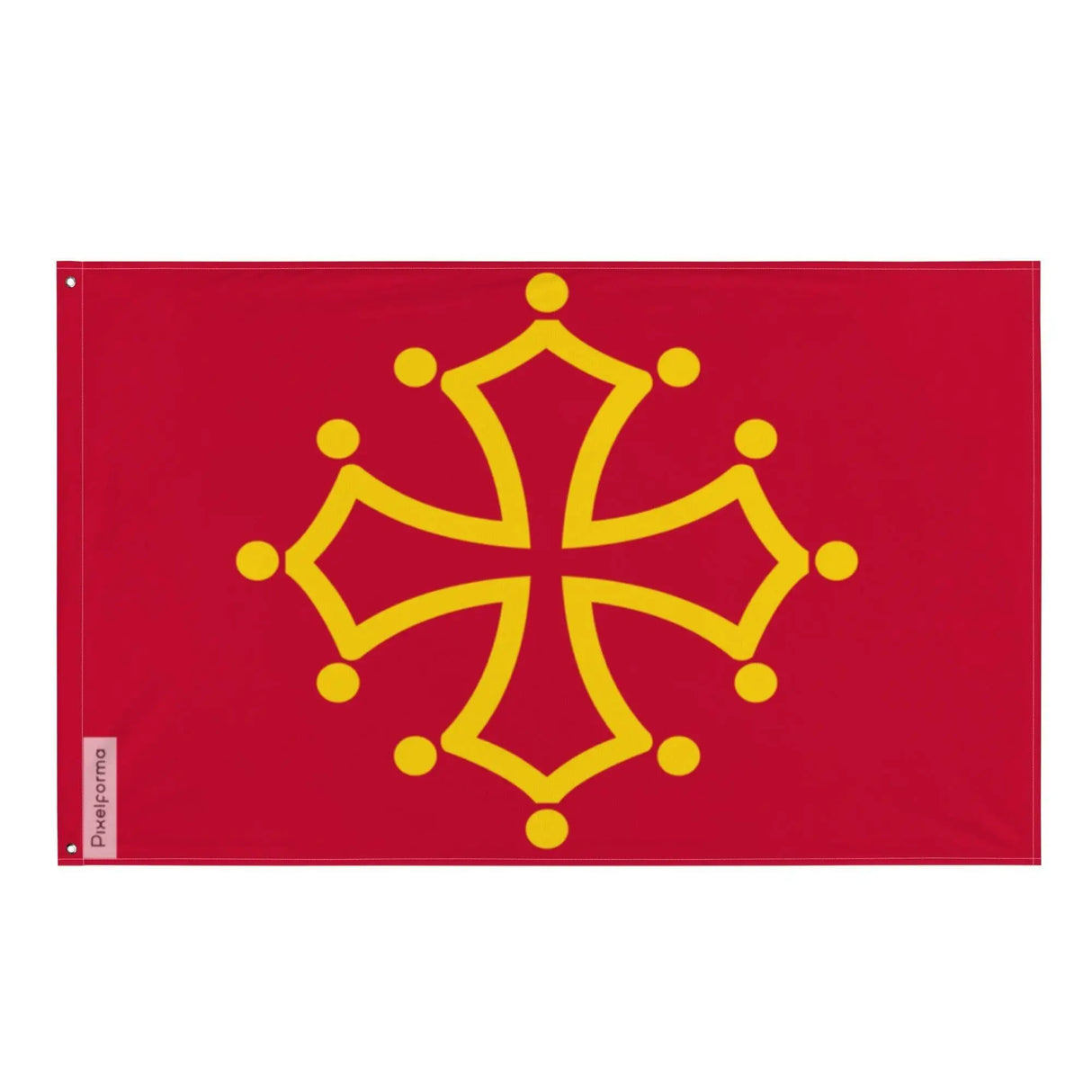 Drapeau occitanie polyester résistant double ourlet