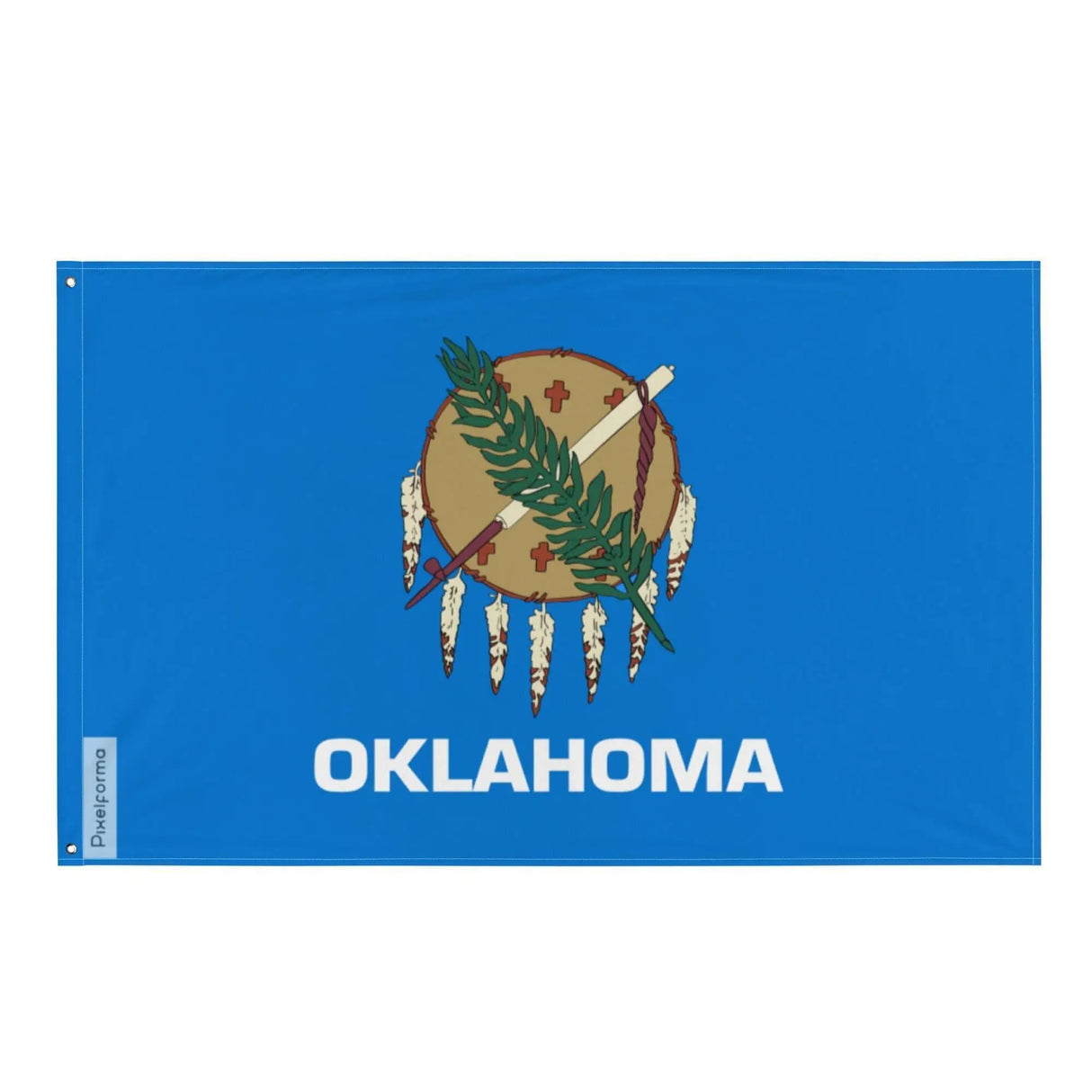Drapeau oklahoma polyester résistant œillets à gauche