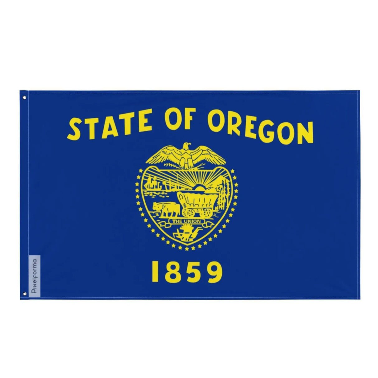 Drapeau oregon polyester résistant avec œillets à gauche