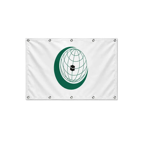 Drapeau de l'Organisation de la coopération islamique format S en polyester avec dix œillets