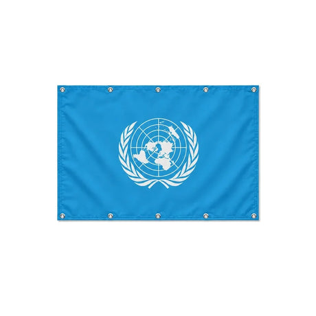 Drapeau de l'Organisation des Nations unies format S en polyester avec dix œillets
