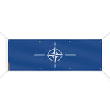Drapeau otan polyester résistant aux intempéries 8 œillets