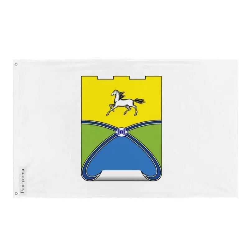 Drapeau oural kazakhstan polyester résistant œillets à gauche
