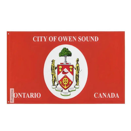 Drapeau owen sound polyester résistant avec œillets à gauche