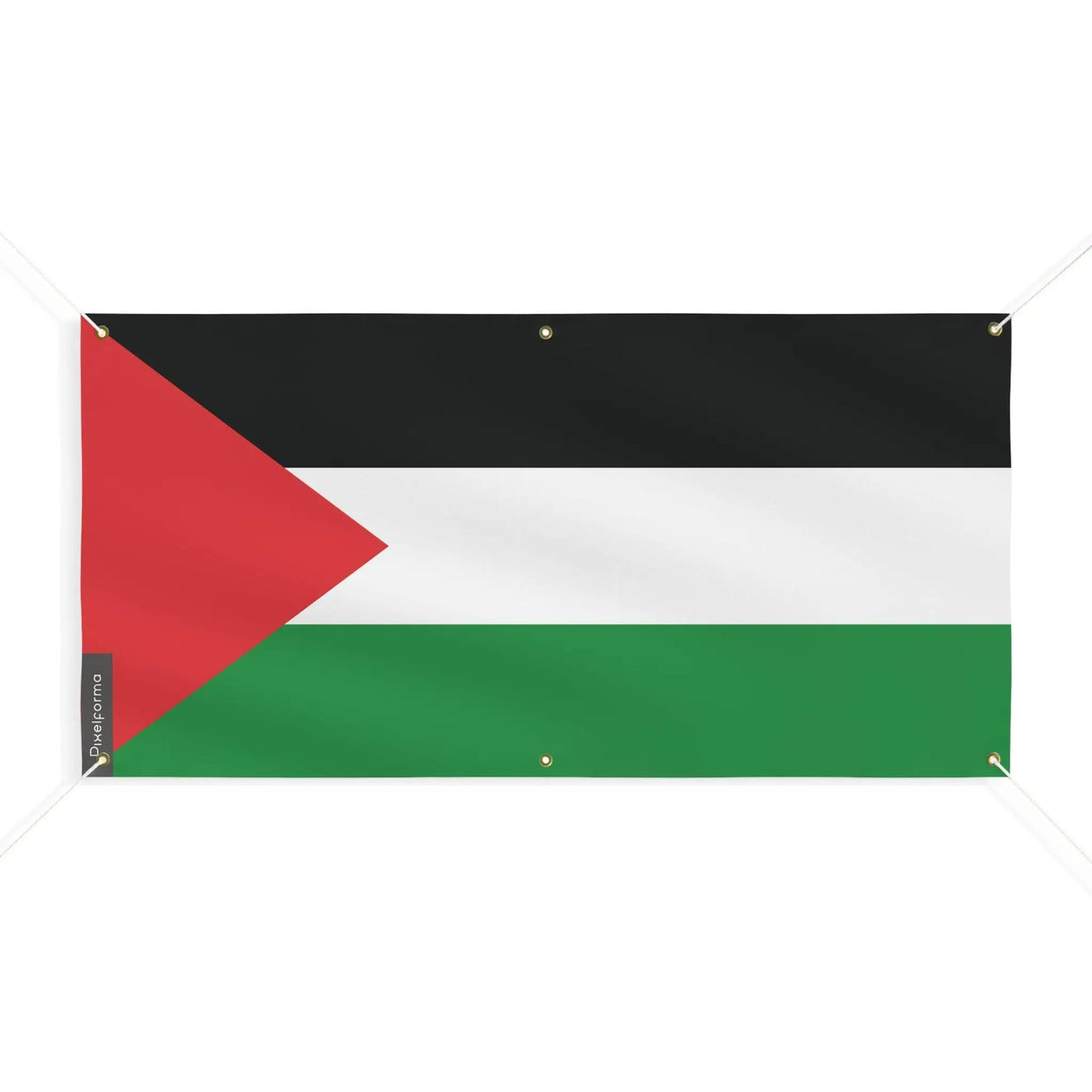 Drapeau palestine en polyester résistant avec œillets