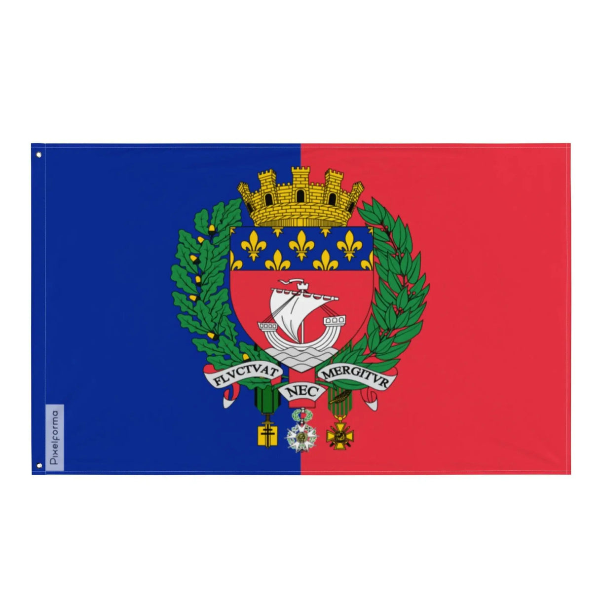 Drapeau paris polyester résistant double ourlet œillets