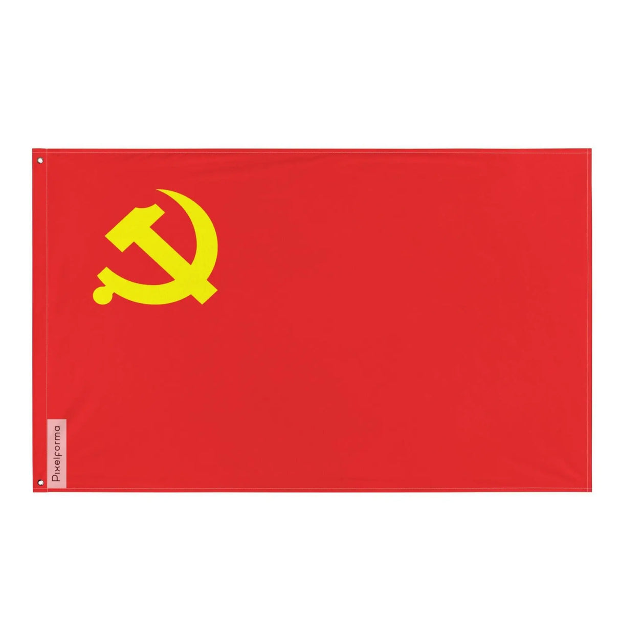 Drapeau parti communiste chinois polyester œillets à gauche