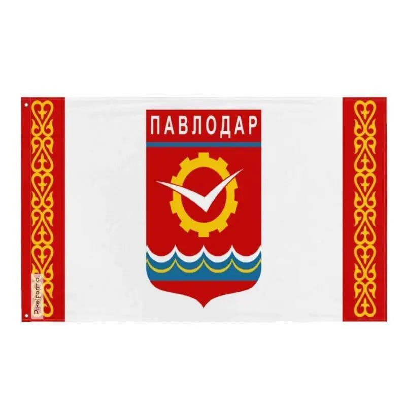 Drapeau pavlodar polyester résistant avec œillets à gauche