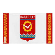 Drapeau pavlodar polyester résistant avec œillets à gauche