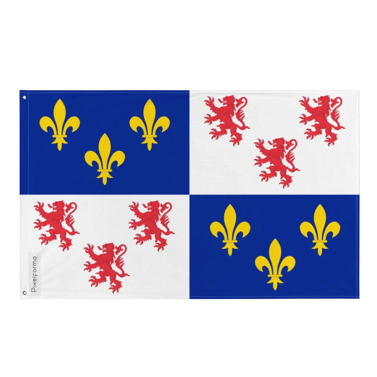 Drapeau picardie polyester résistant œillets à gauche