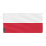 Drapeau pologne en polyester résistant avec œillets robustes