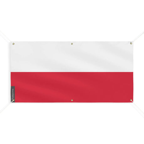 Drapeau pologne en polyester résistant avec œillets robustes