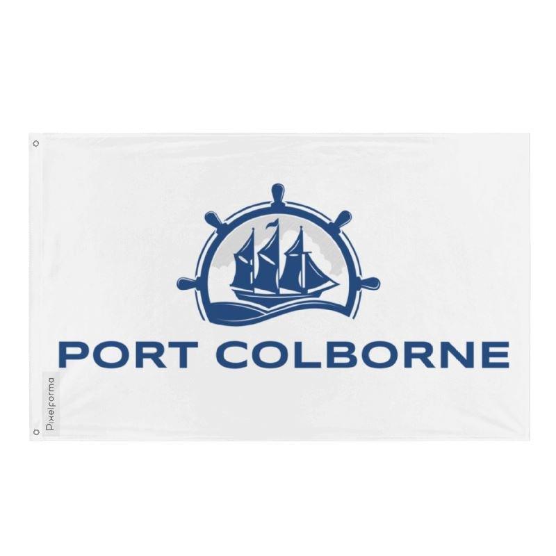 Drapeau Port Colborne en plusieurs tailles 100 % polyester Imprimer avec Double ourlet - Pixelforma