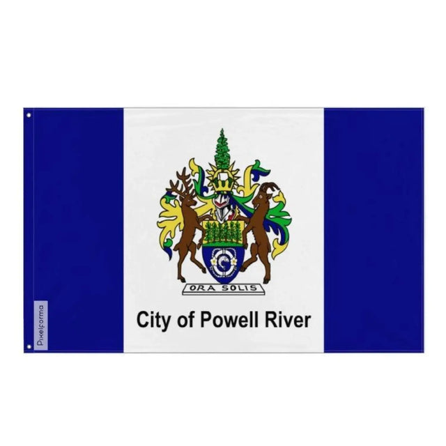 Drapeau powell river plusieurs tailles en polyester - pixelforma