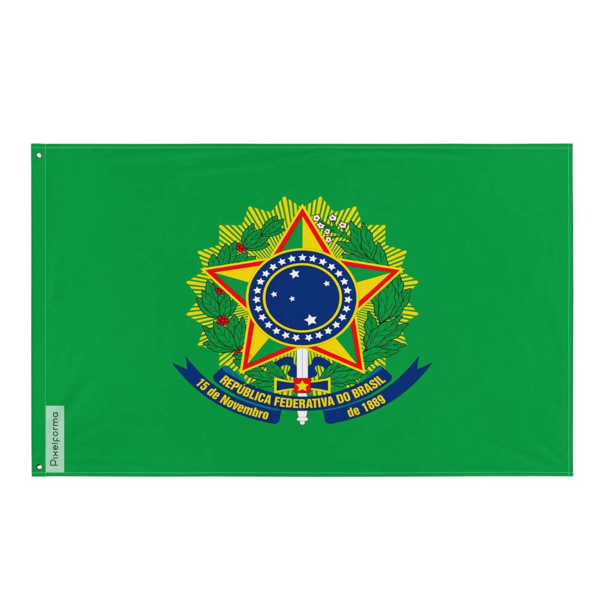 Drapeau président brésil polyester résistant œillets à gauche