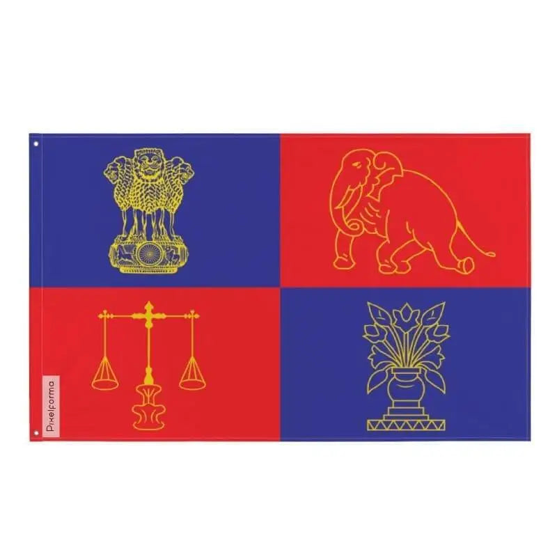 Drapeau président inde polyester résistant œillets à gauche