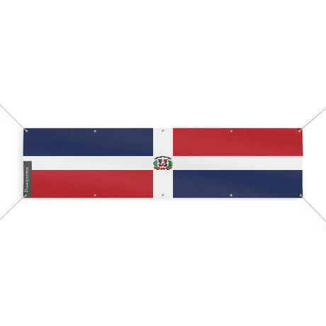 Drapeau république dominicaine polyester résistant intempéries