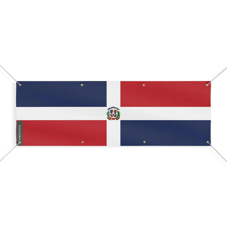 Drapeau république dominicaine polyester résistant intempéries