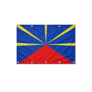 Drapeau de La Réunion format S en polyester avec dix œillets