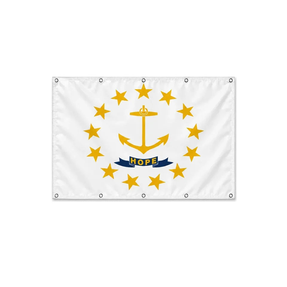 Drapeau Rhode Island format S en polyester avec dix œillets