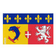 Drapeau rhône-alpes polyester résistant double ourlet