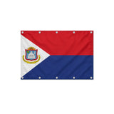 Drapeau de Saint-Martin format S en polyester avec dix œillets