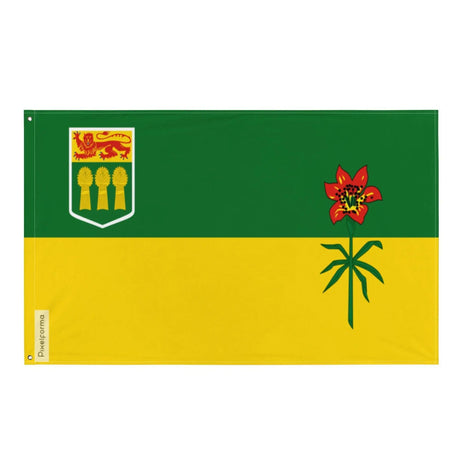 Drapeau saskatchewan polyester résistant œillets à gauche