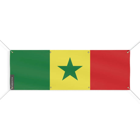 Drapeau sénégal polyester résistant œillets usage extérieur