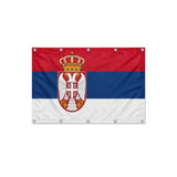 Drapeau de la Serbie format S en polyester avec dix œillets
