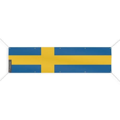 Drapeau suède en polyester résistant avec 10 œillets