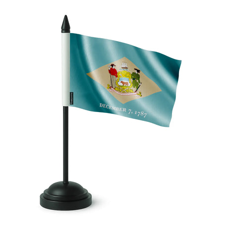 Drapeau table delaware en polyester socle plastique noir