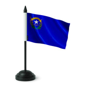 Drapeau table nevada polyester socle plastique noir élégant