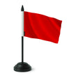 Drapeau table rouge polyester avec socle plastique noir