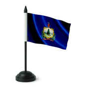 Drapeau table vermont en polyester avec socle plastique noir