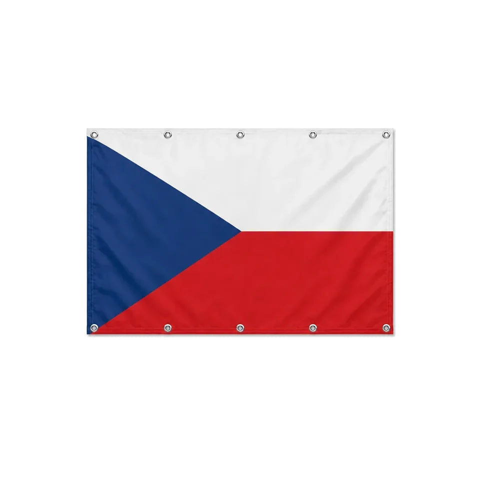 Drapeau de la Tchéquie format S en polyester avec dix œillets