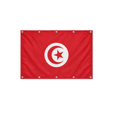 Drapeau de la Tunisie format S en polyester avec dix œillets