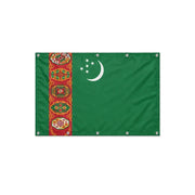 Drapeau du Turkménistan format S en polyester avec dix œillets