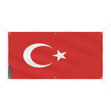 Drapeau turquie polyester résistant avec œillets robustes