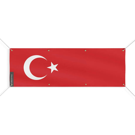 Drapeau turquie polyester résistant œillets usage extérieur